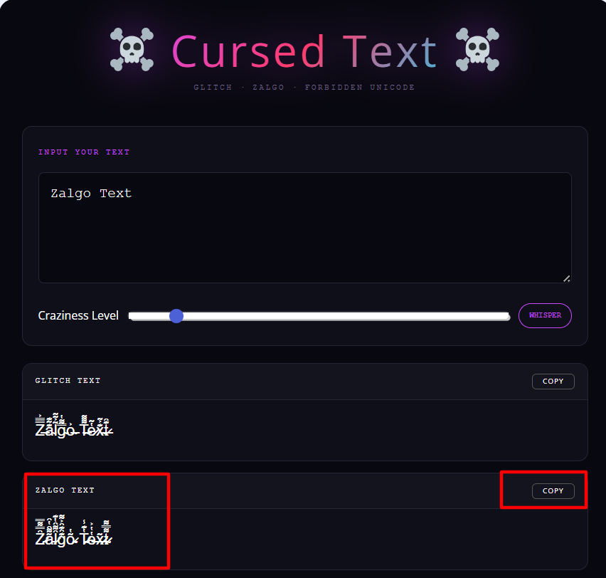 Zalgo Text