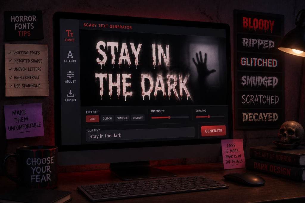 scary text generator horror font creepy messages