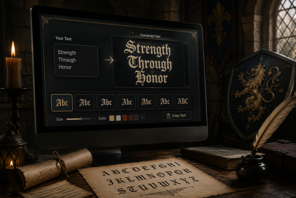 gothic text generator medieval dark font converter