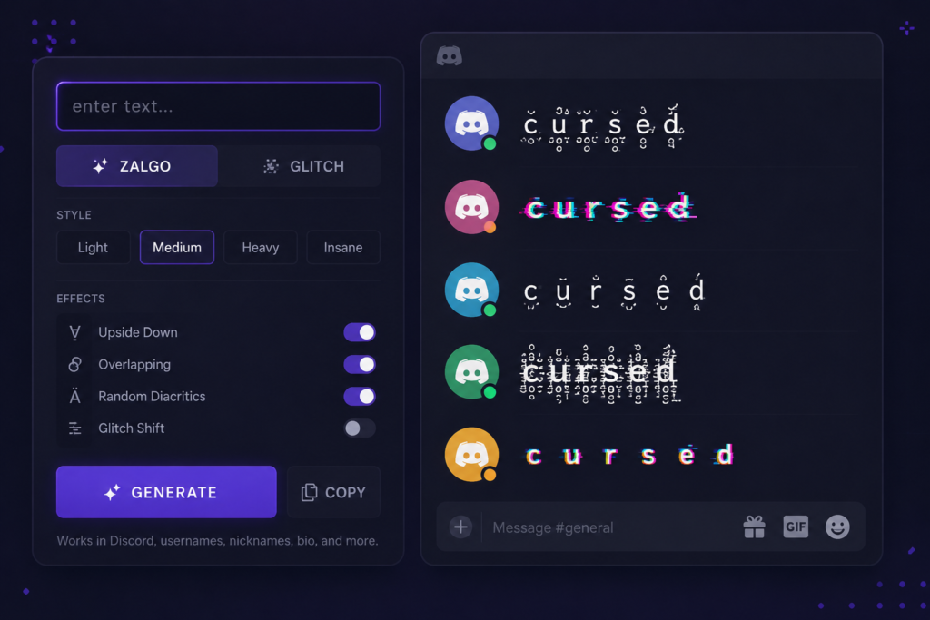 cursed text for discord glitched names zalgo