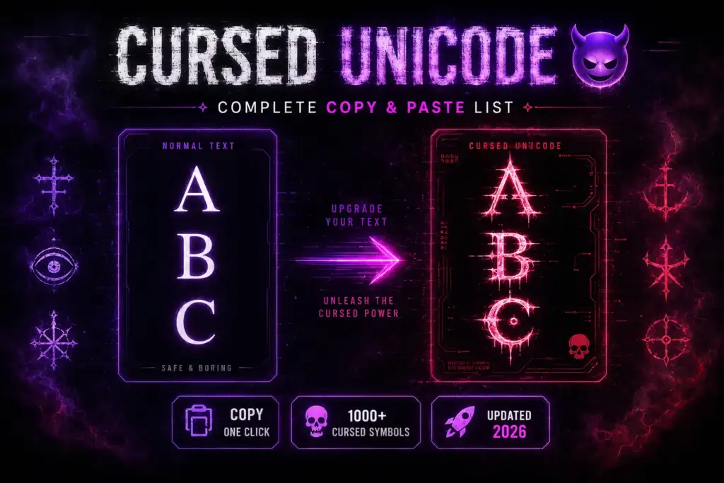 Cursed Unicode Symbols: The Complete Copy & Paste List (2026)