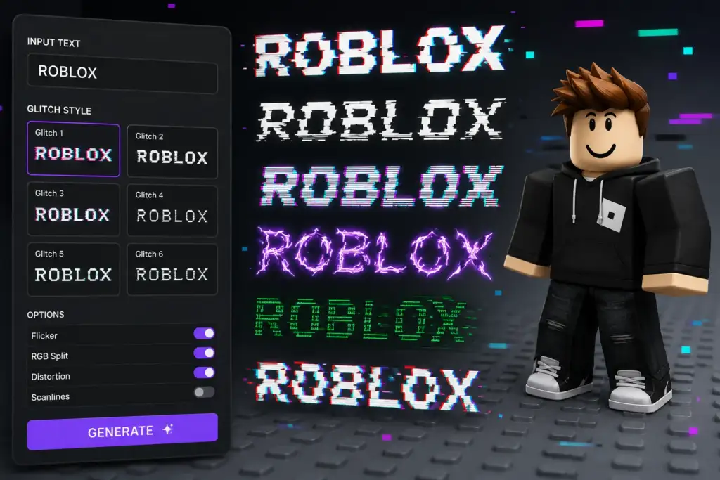 glitch text generator roblox username cursed font