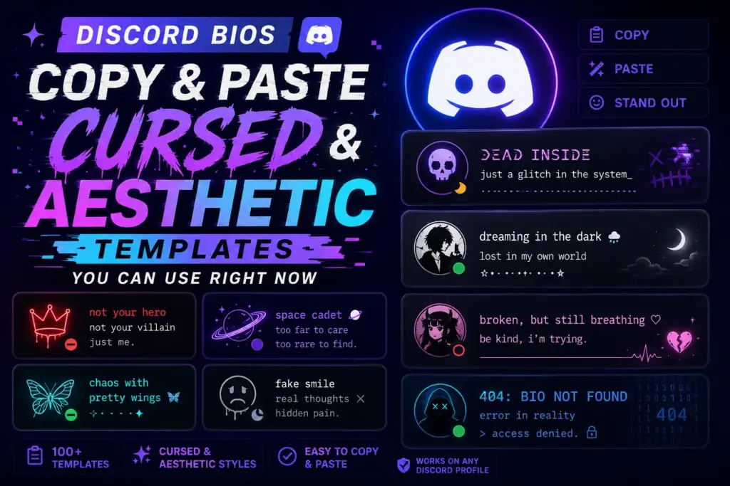 discord bios copy paste cursed aesthetic templates