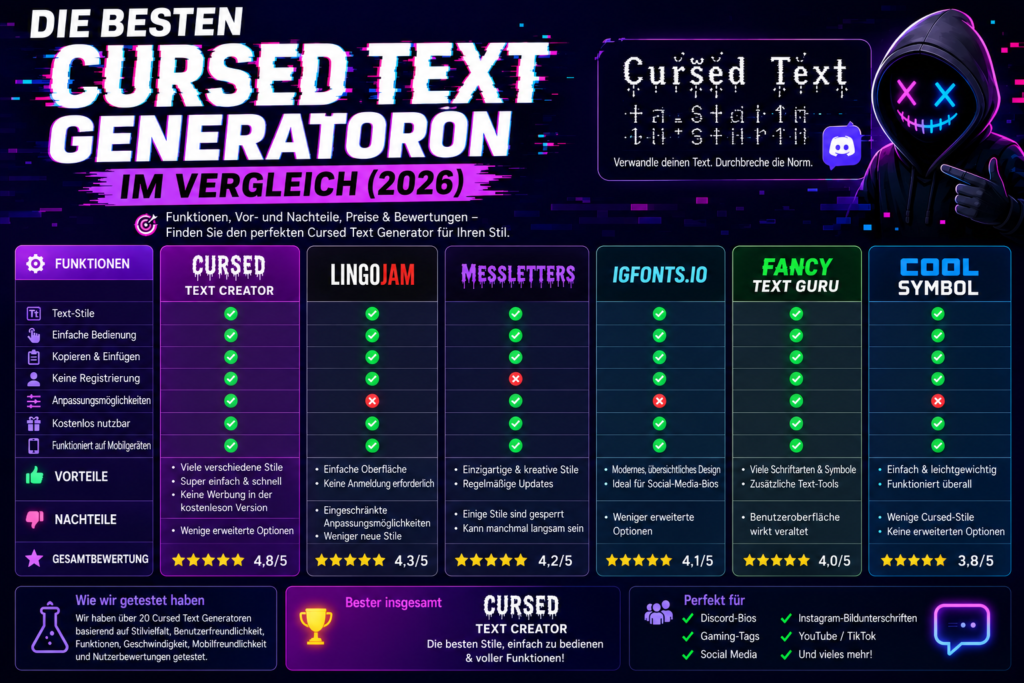 Best Cursed Text Generator Tools Compared (2026)
